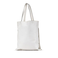 Leather Vertical Logo Fringe Tote