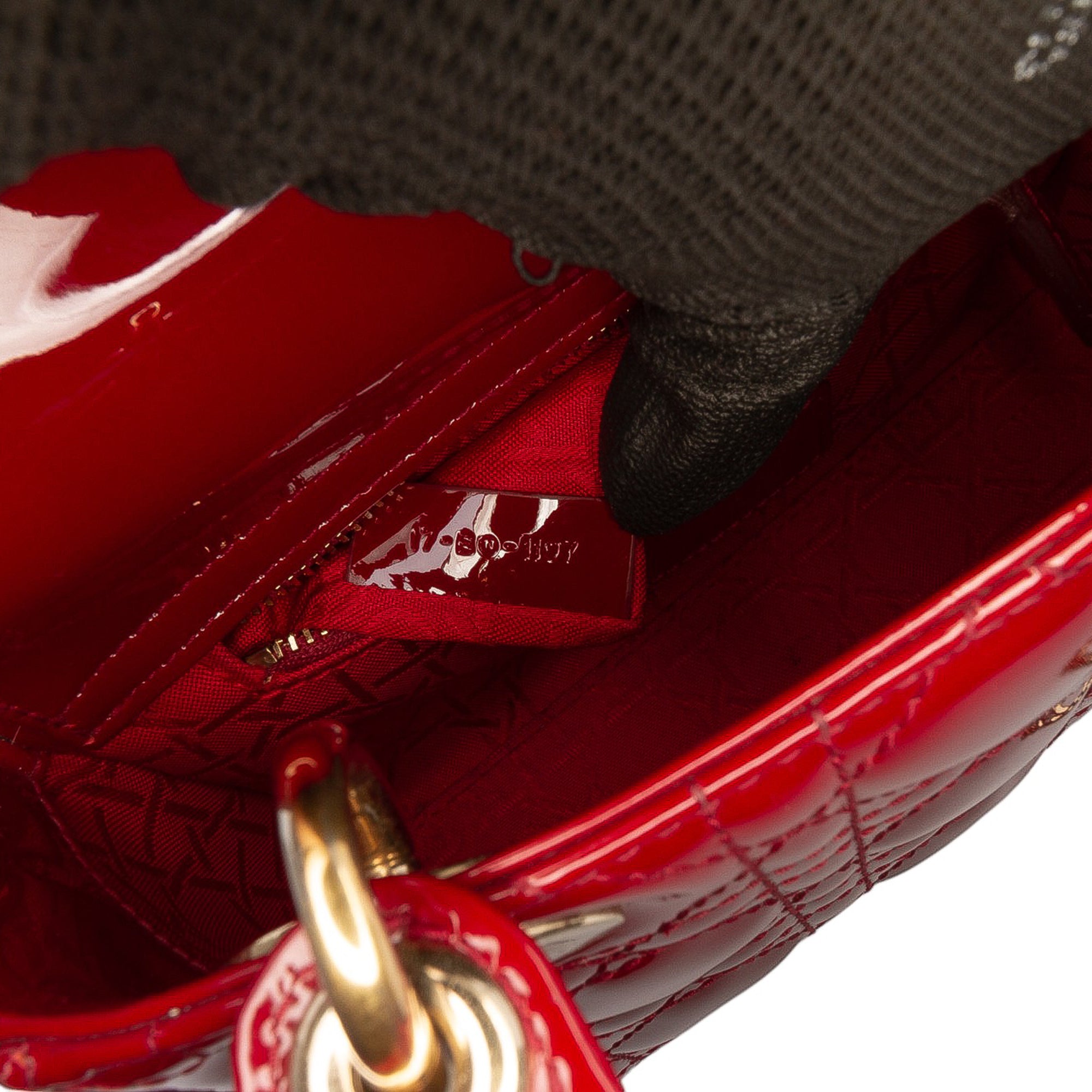 Mini Patent Cannage Lady Dior