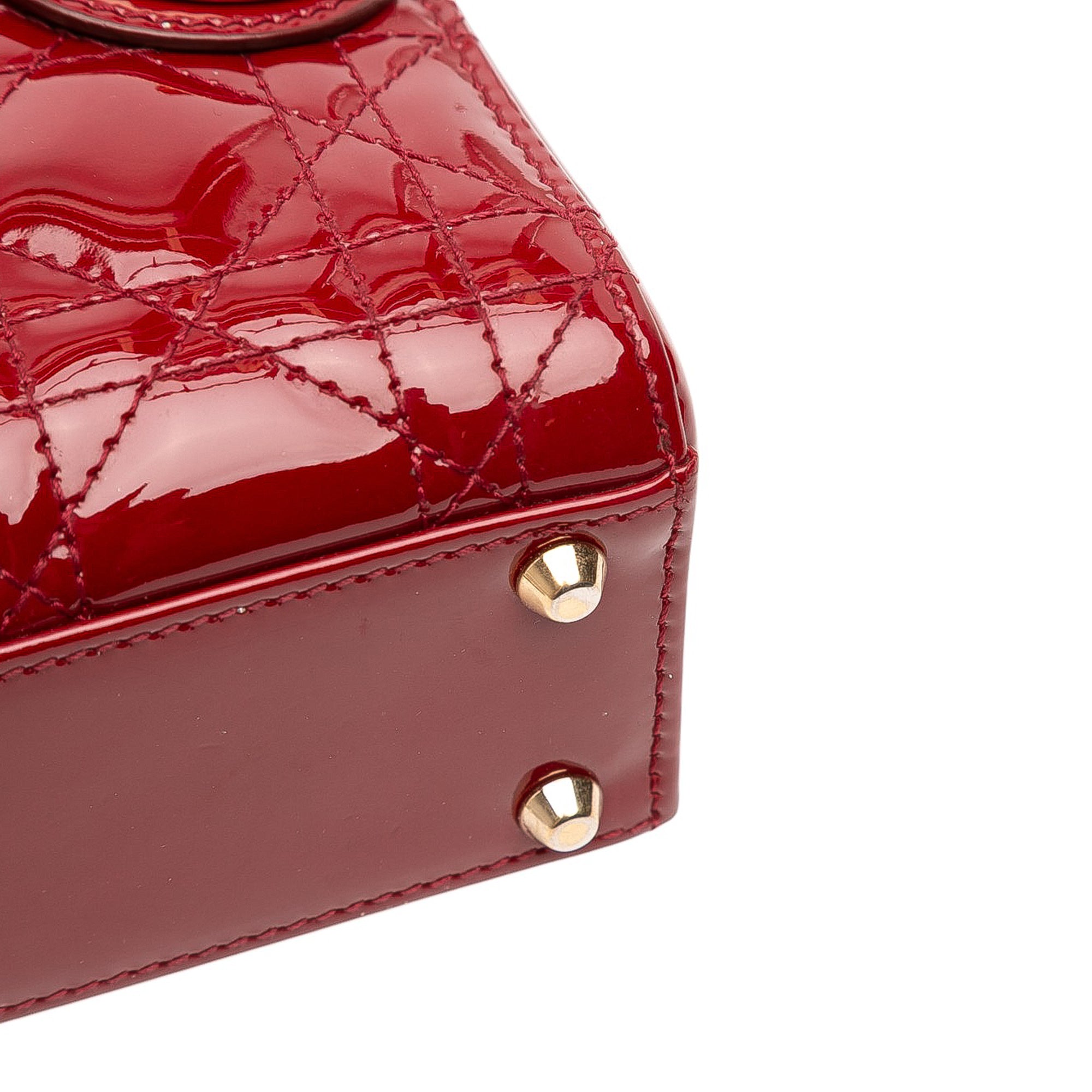 Mini Patent Cannage Lady Dior