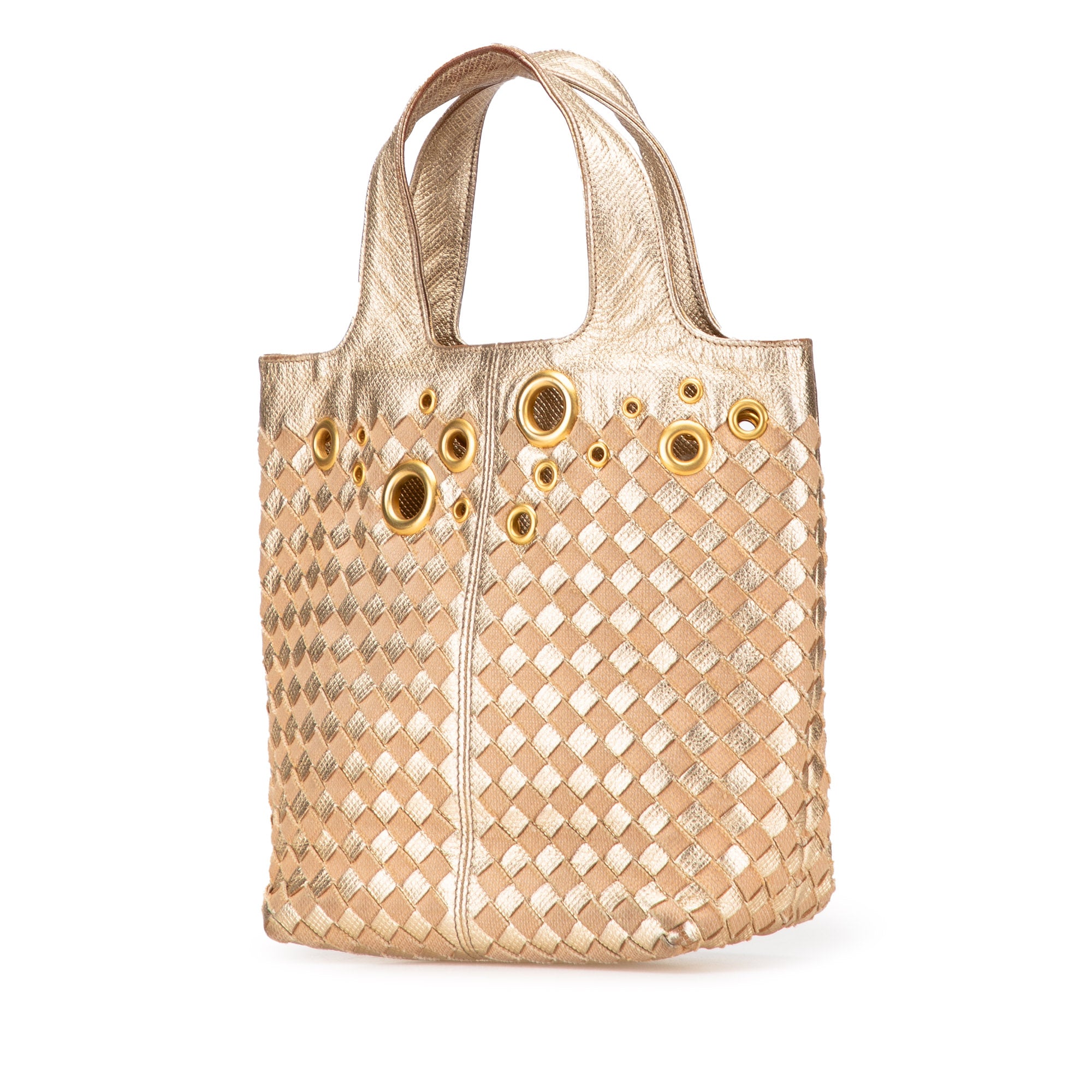 Calfskin Intrecciato Grommet Handbag