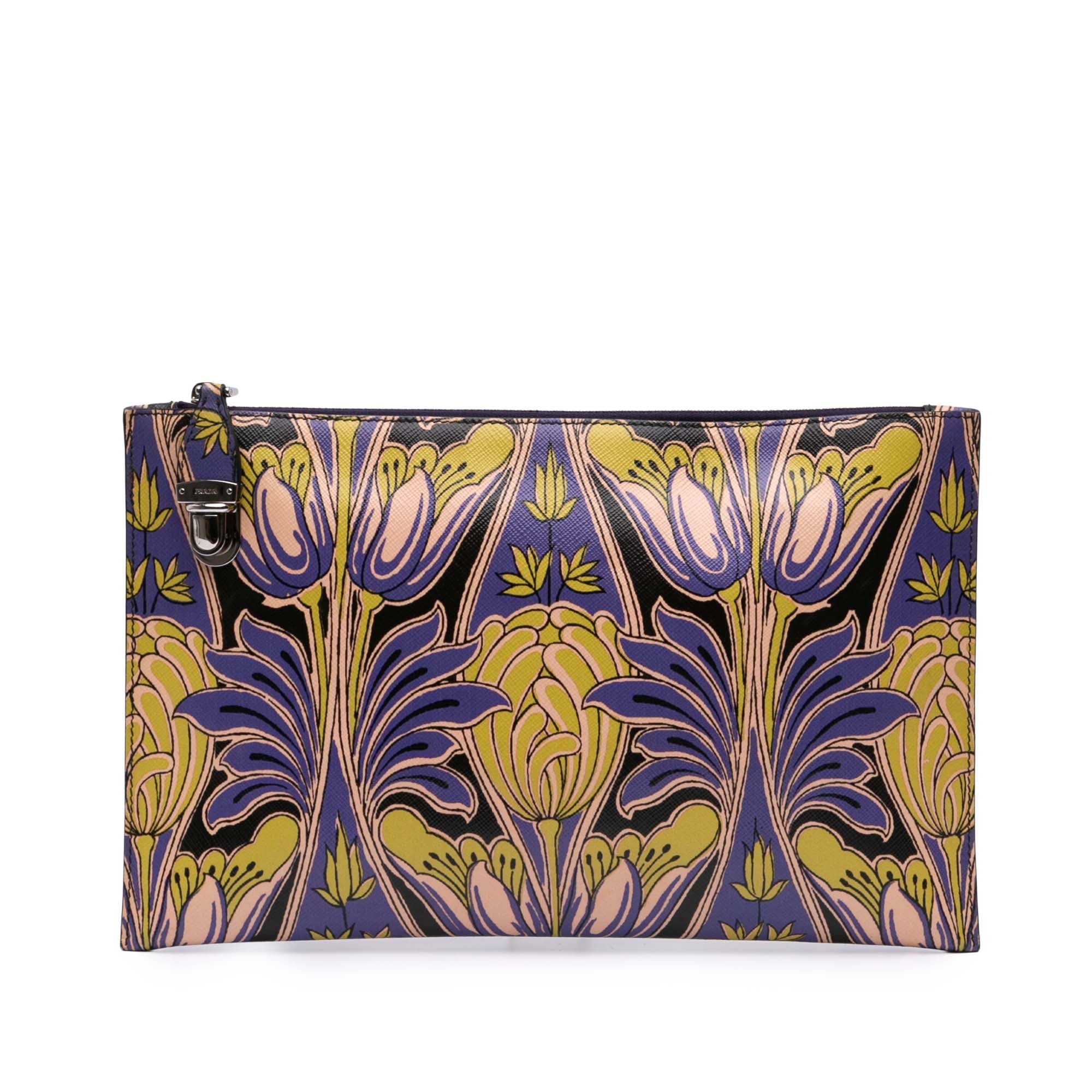 Saffiano Stampa Floral Clutch