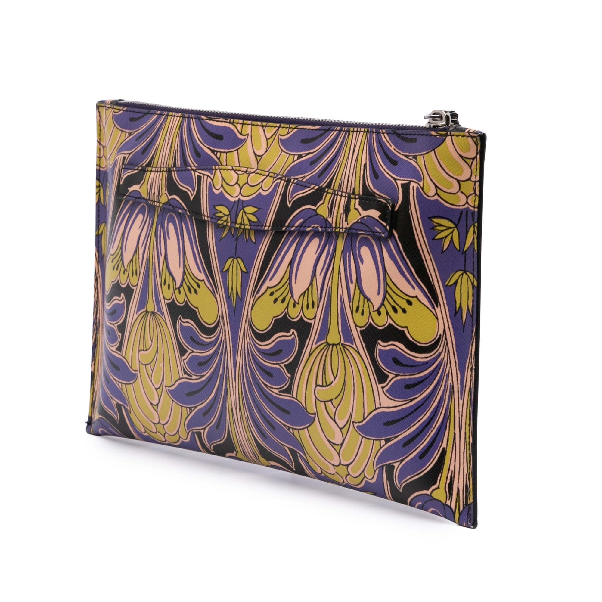 Saffiano Stampa Floral Clutch