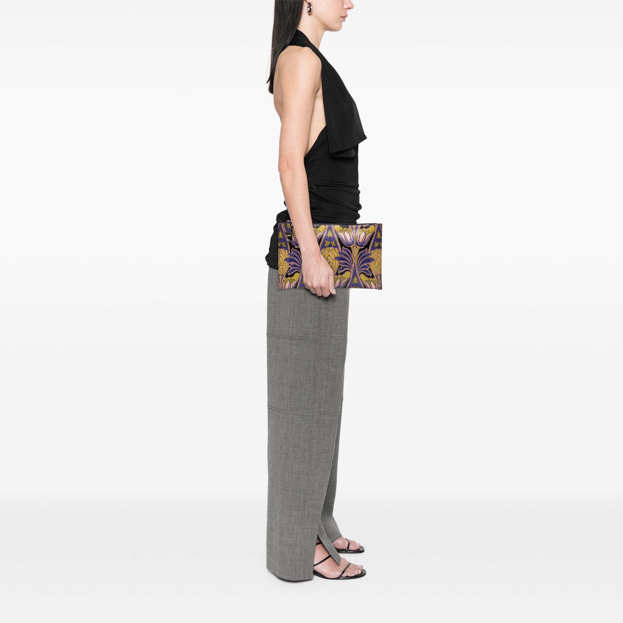 Saffiano Stampa Floral Clutch