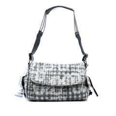 Tweed Camellia Chain Flap Shoulder Bag