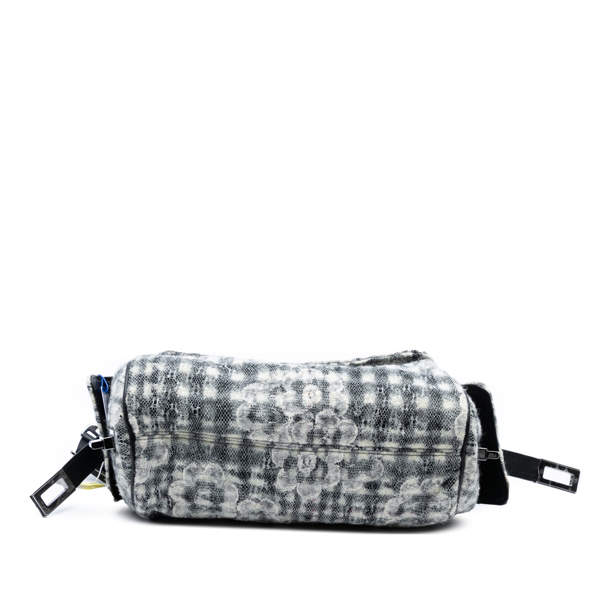 Tweed Camellia Chain Flap Shoulder Bag