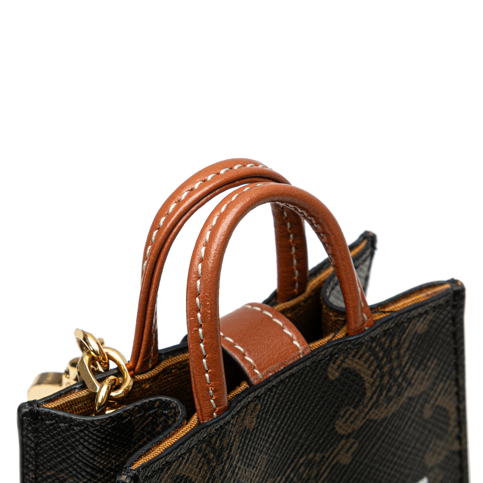 Micro Triomphe Coated Canvas Vertical Cabas Bag Charm