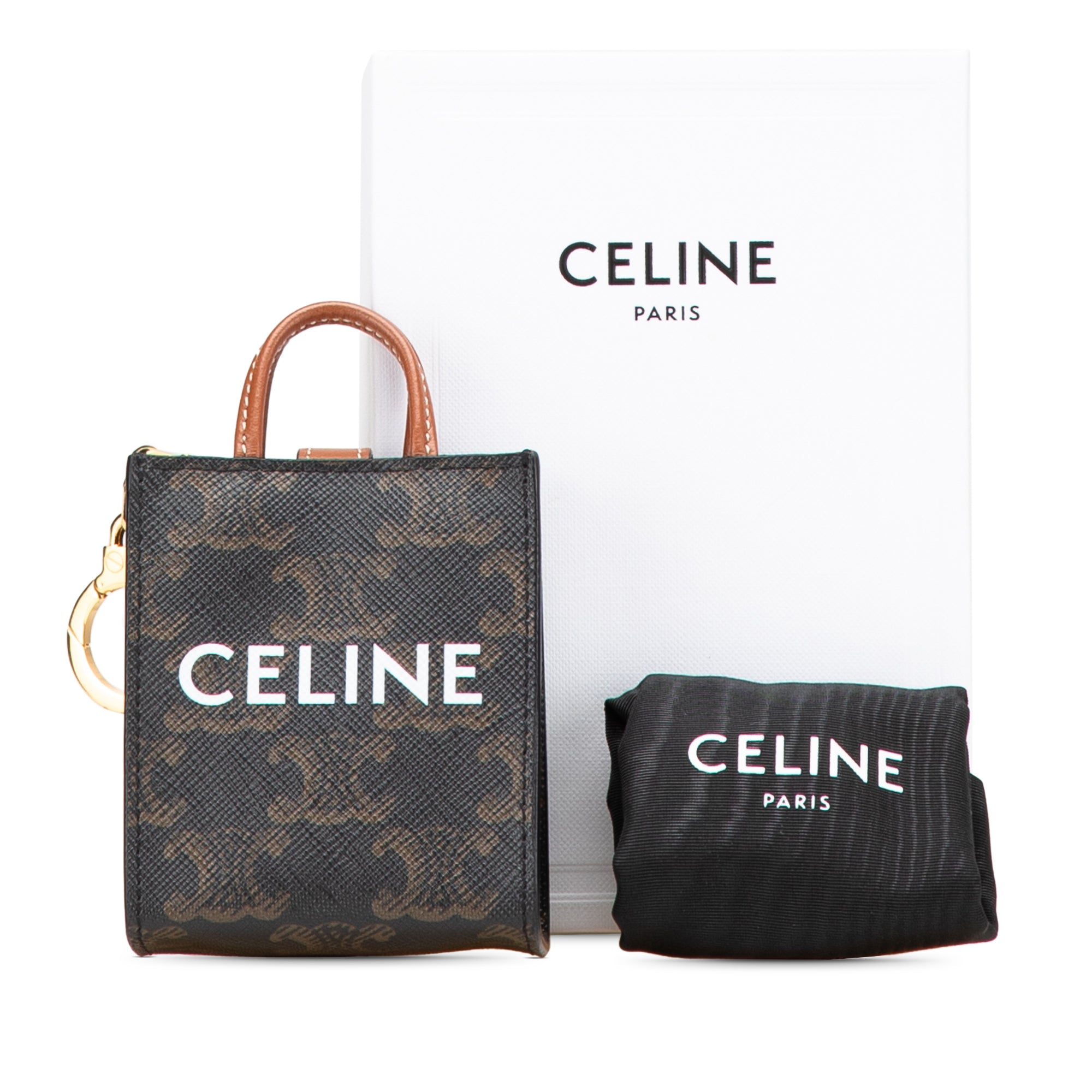 Micro Triomphe Coated Canvas Vertical Cabas Bag Charm