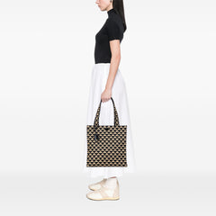 Embroidered Canvas Triangolo Symbole Shopping Tote