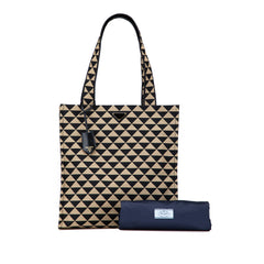 Embroidered Canvas Triangolo Symbole Shopping Tote