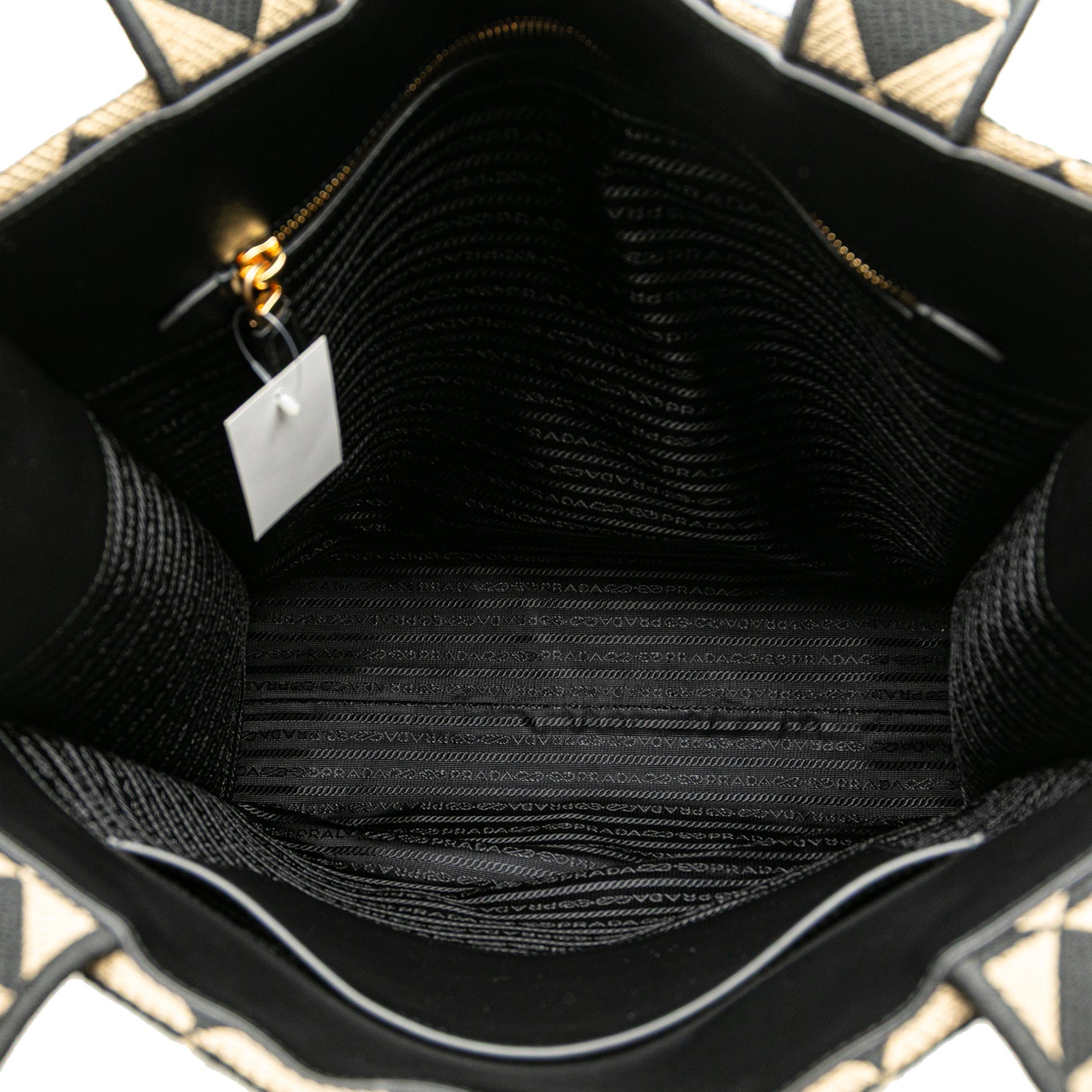 Embroidered Canvas Triangolo Symbole Shopping Tote