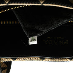 Embroidered Canvas Triangolo Symbole Shopping Tote
