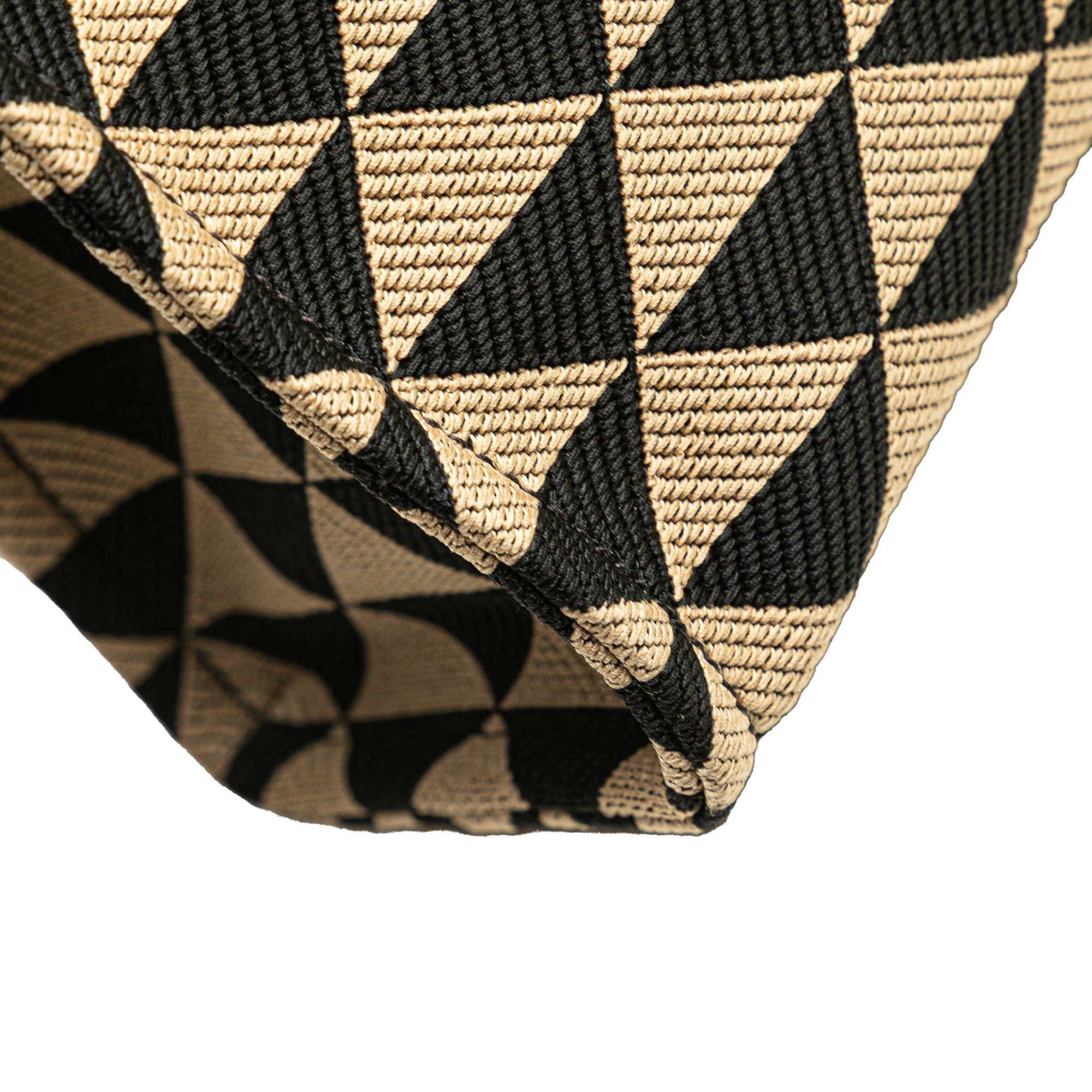 Embroidered Canvas Triangolo Symbole Shopping Tote