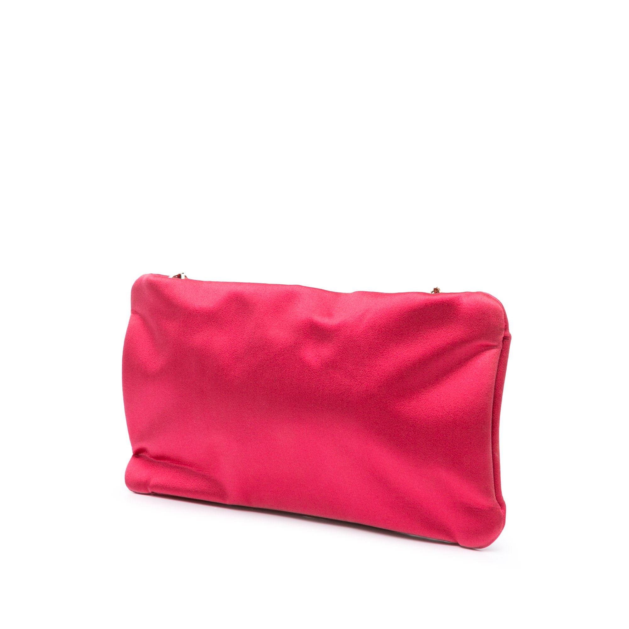 Satin Diamante Camellia Clutch with Chain