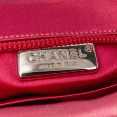Satin Diamante Camellia Clutch with Chain
