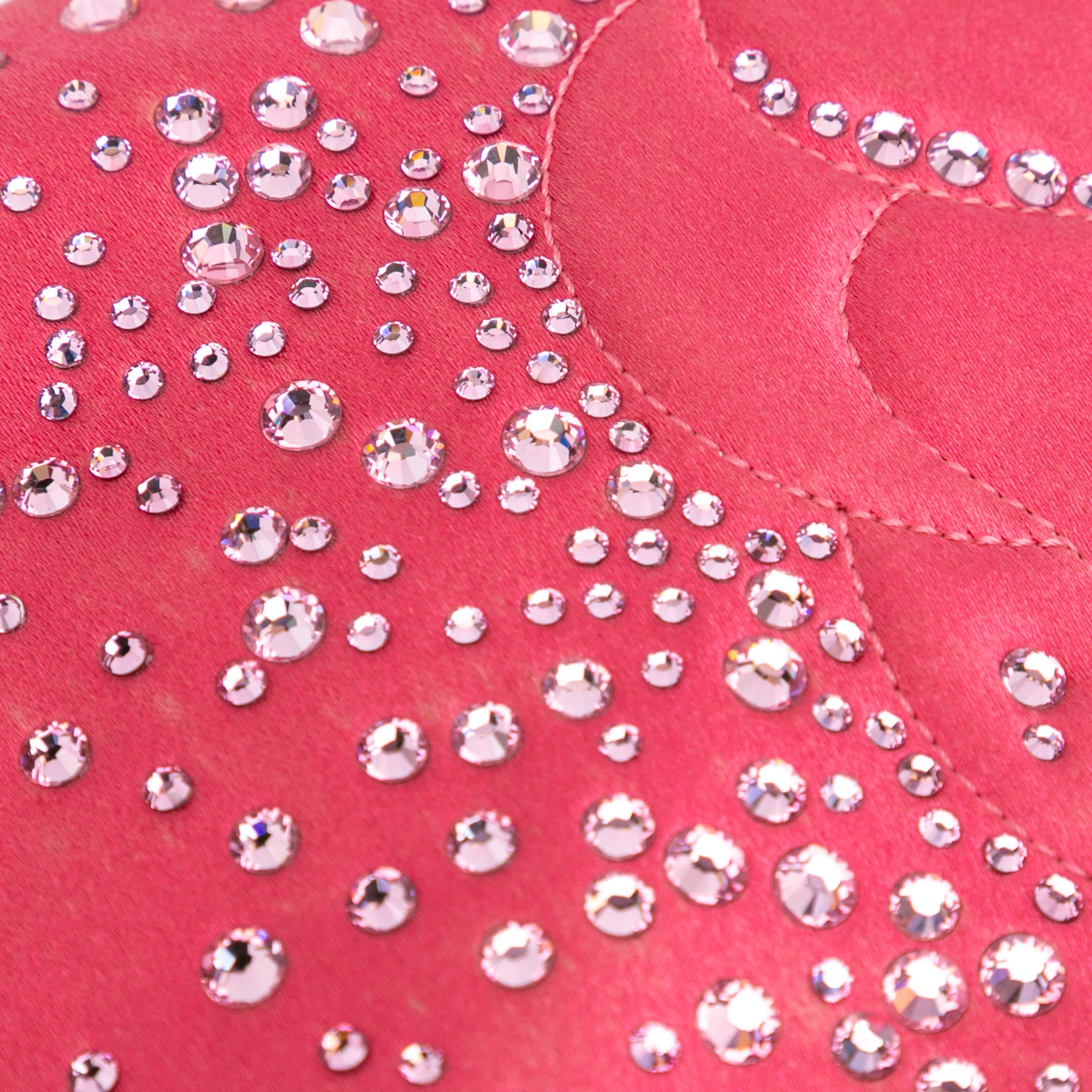 Satin Diamante Camellia Clutch with Chain