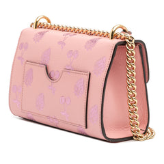Small Leather Berry Print Padlock Crossbody