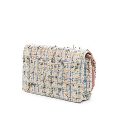 Quilted Boucle Tweed Charm Wallet On Chain