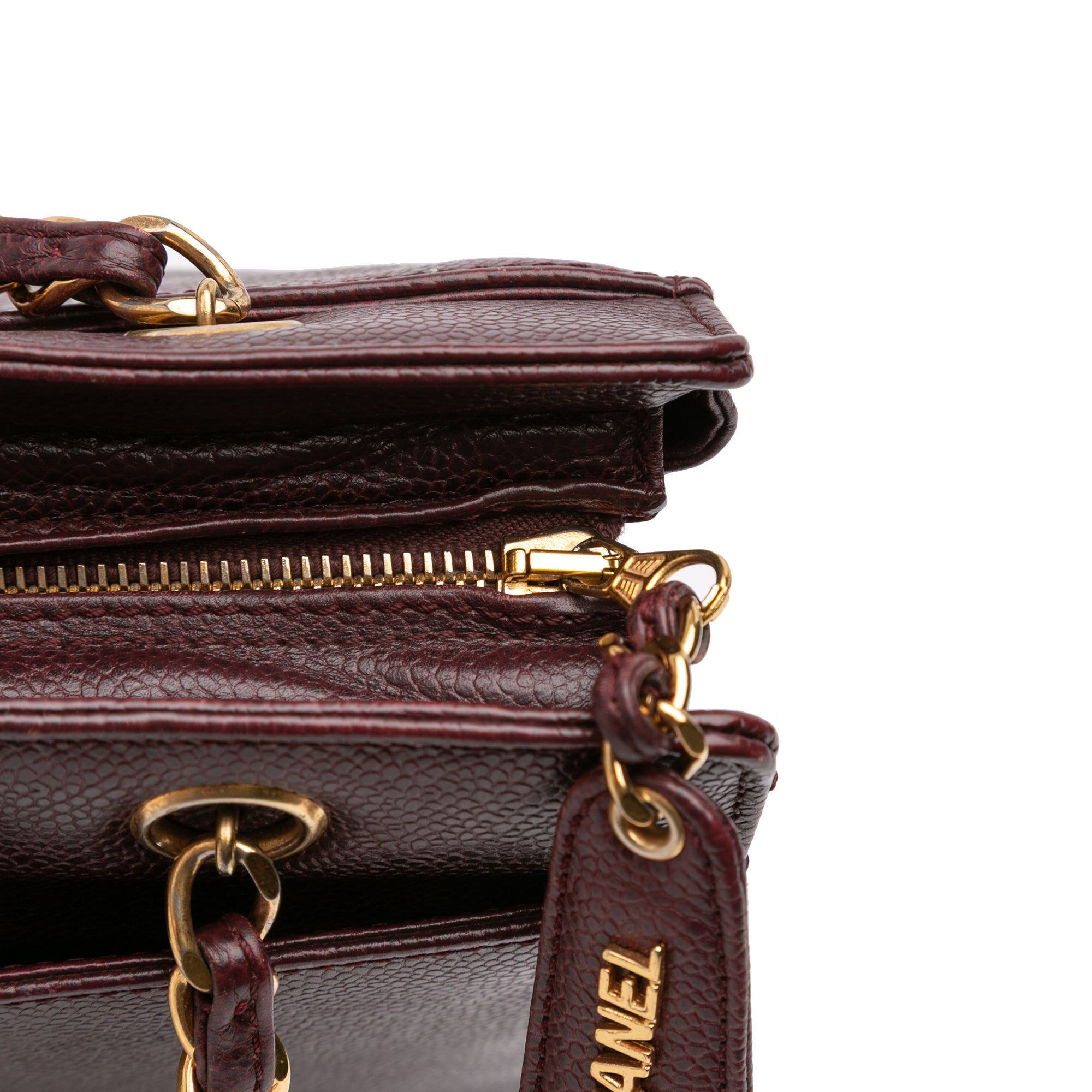 CC Caviar Chain Turn Lock Tote