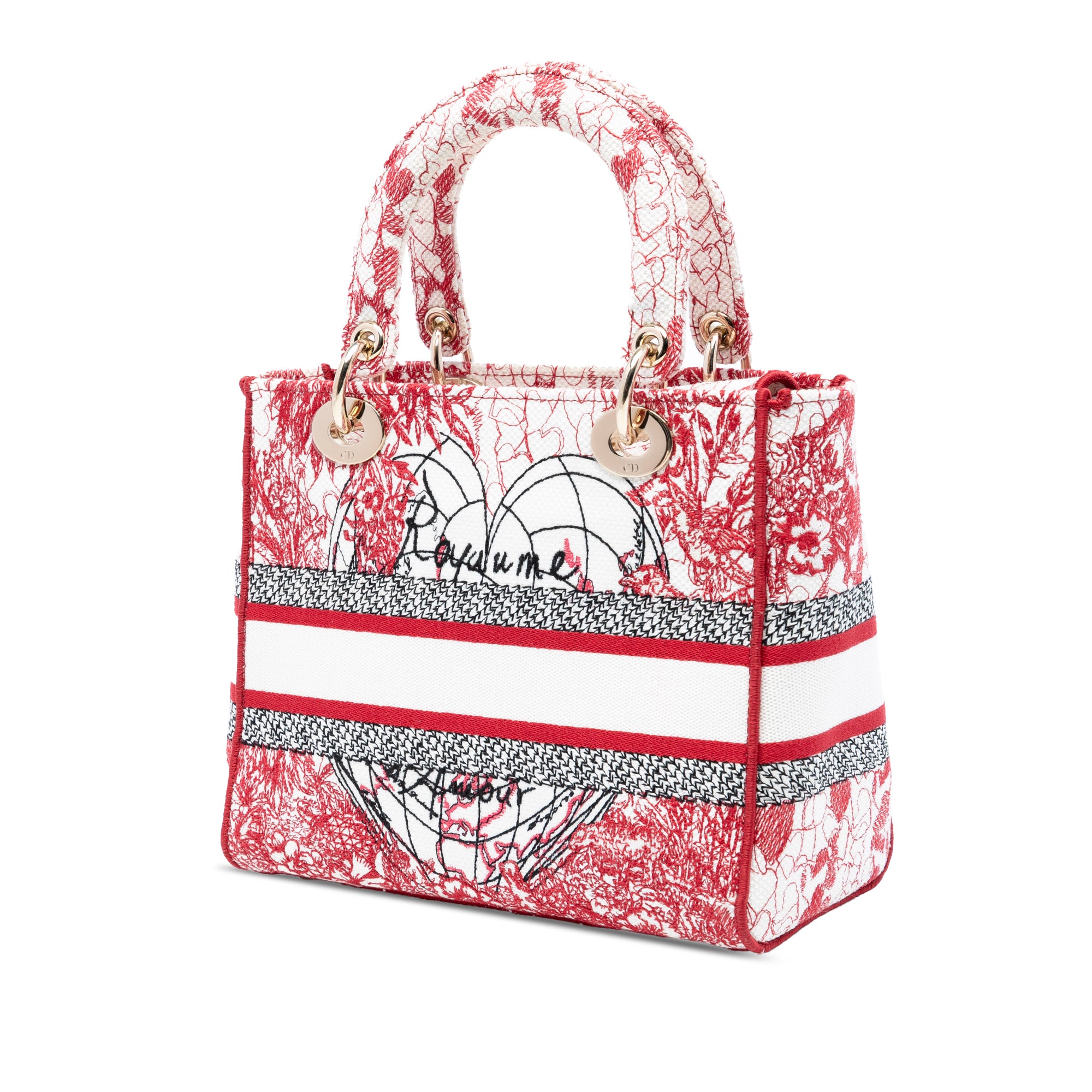 DiorAmour Medium Embroidered Canvas Royale Lady D Lite