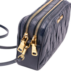 Nappa Matelasse Double Zip Crossbody