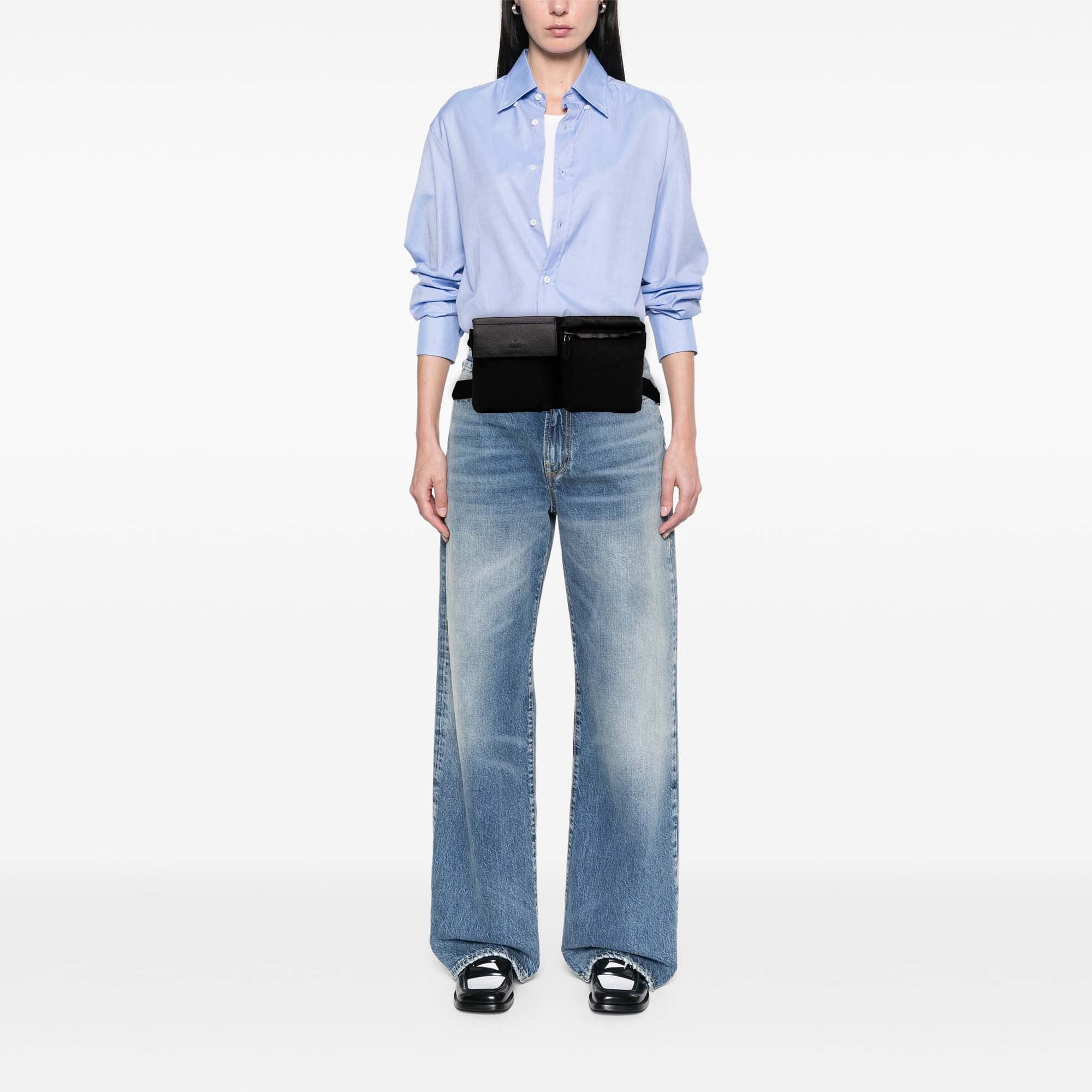 GG Canvas Double Pocket Belt Bag