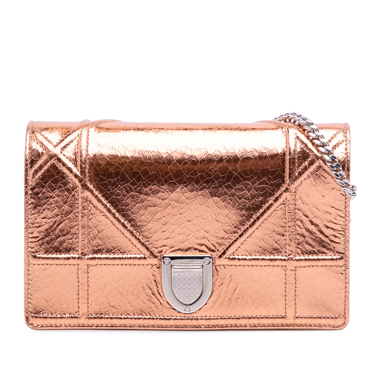 Metallic Ceramic Effect Deerskin Diorama Wallet on Chain