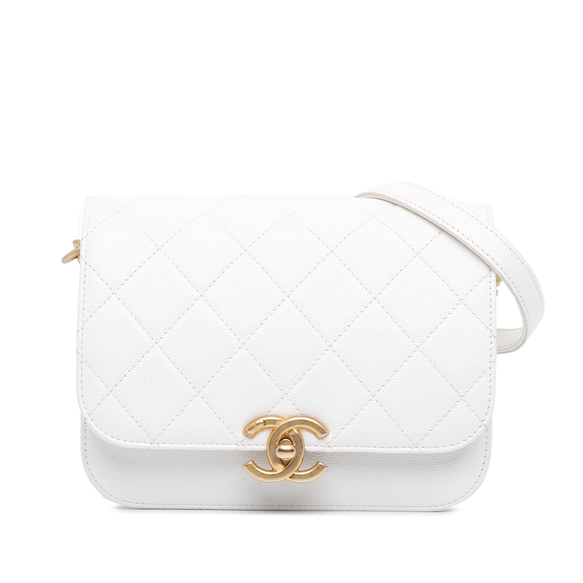 CC Quilted Caviar Flap Crossbody