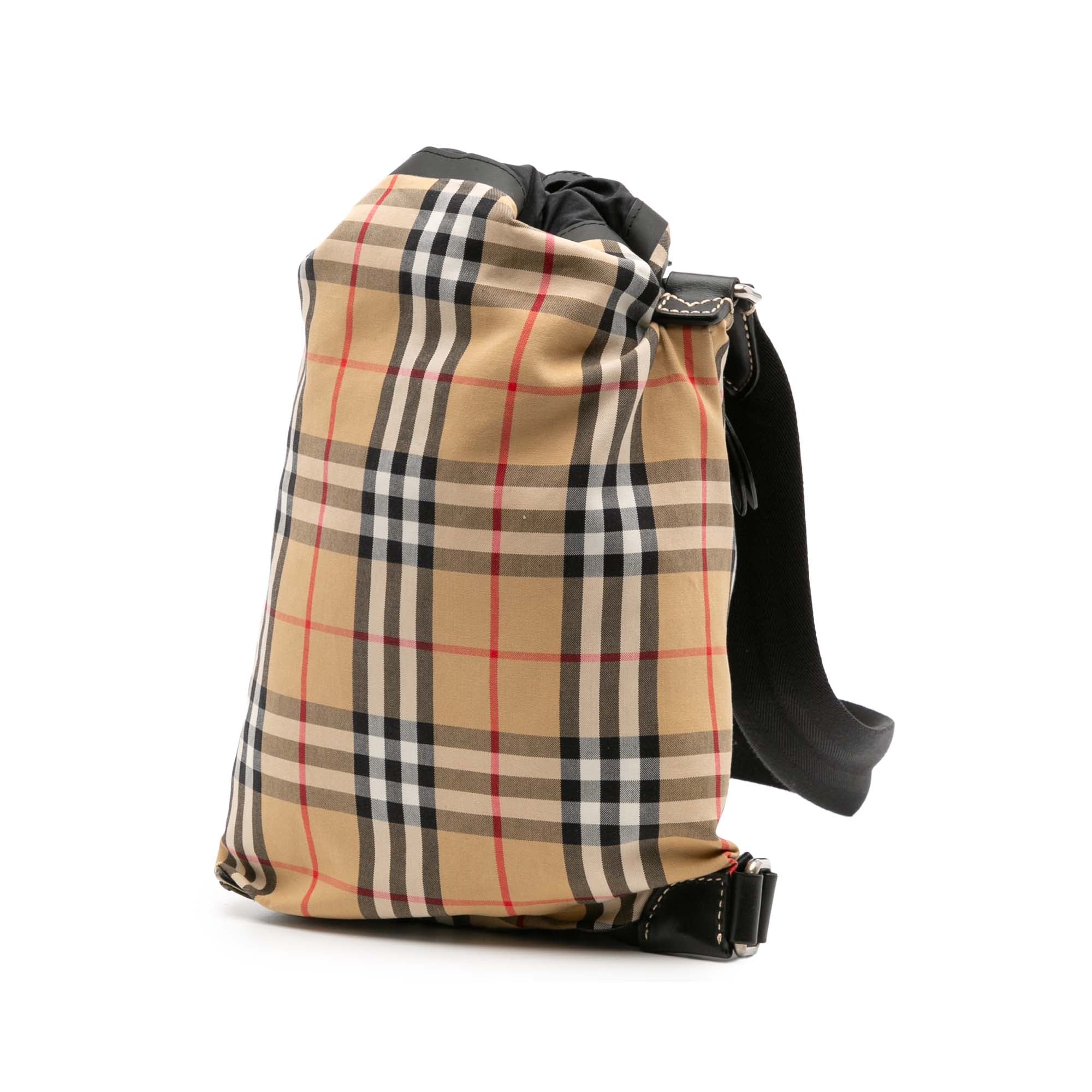 Small House Check Canvas Sailing Sling Bag