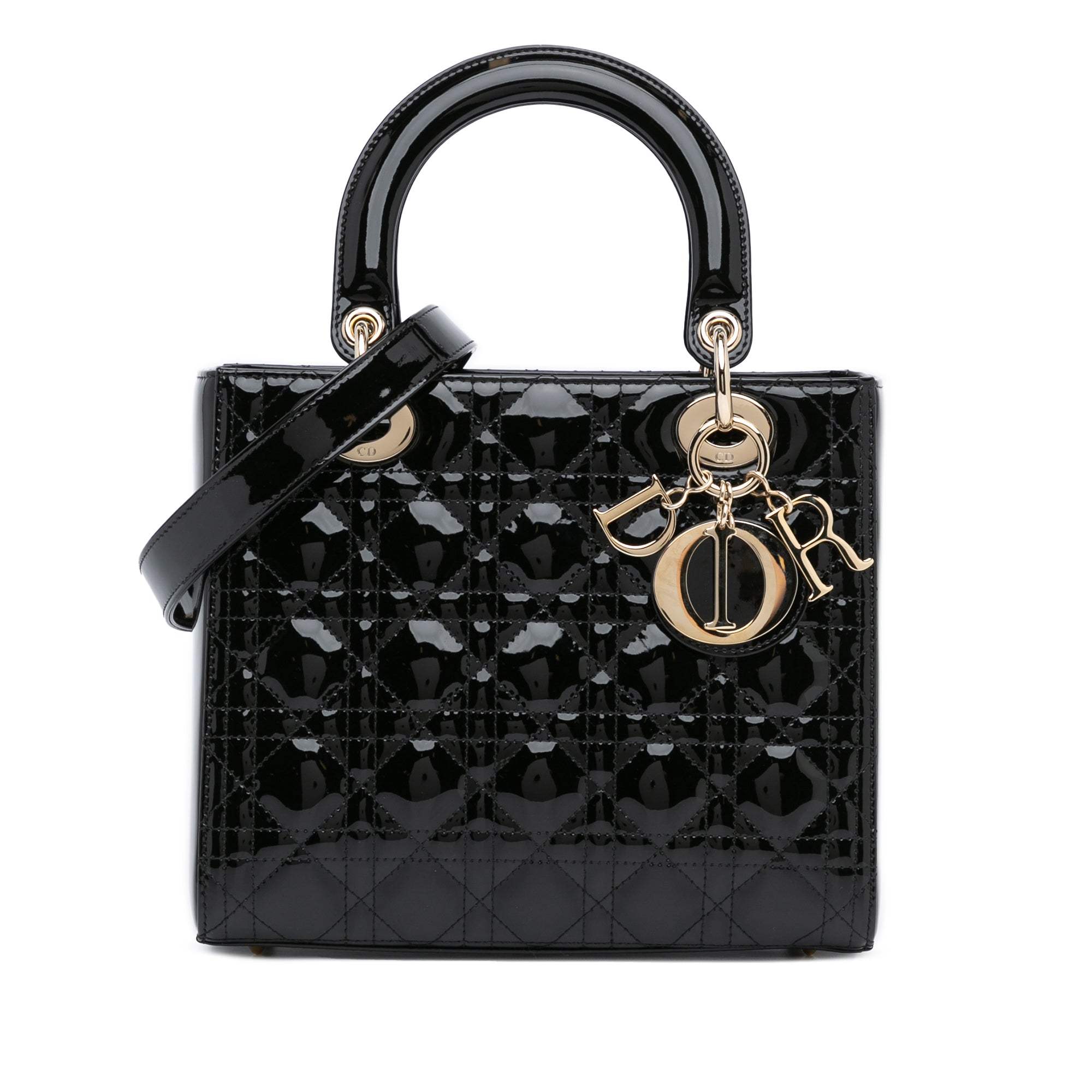 Medium Patent Cannage Lady Dior