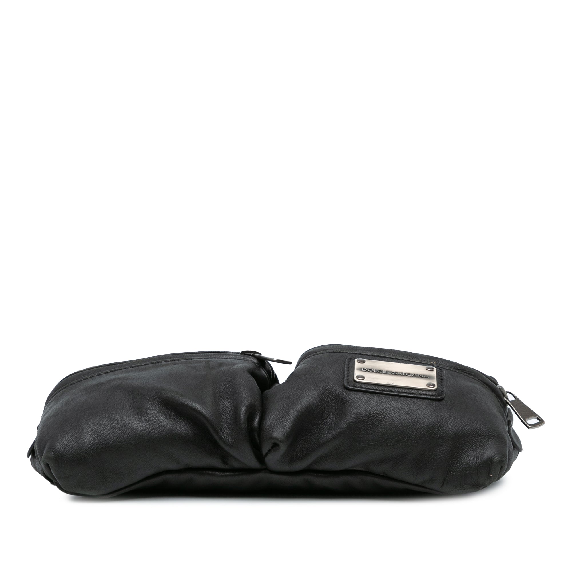 Leather Double Pocket Belt Bag