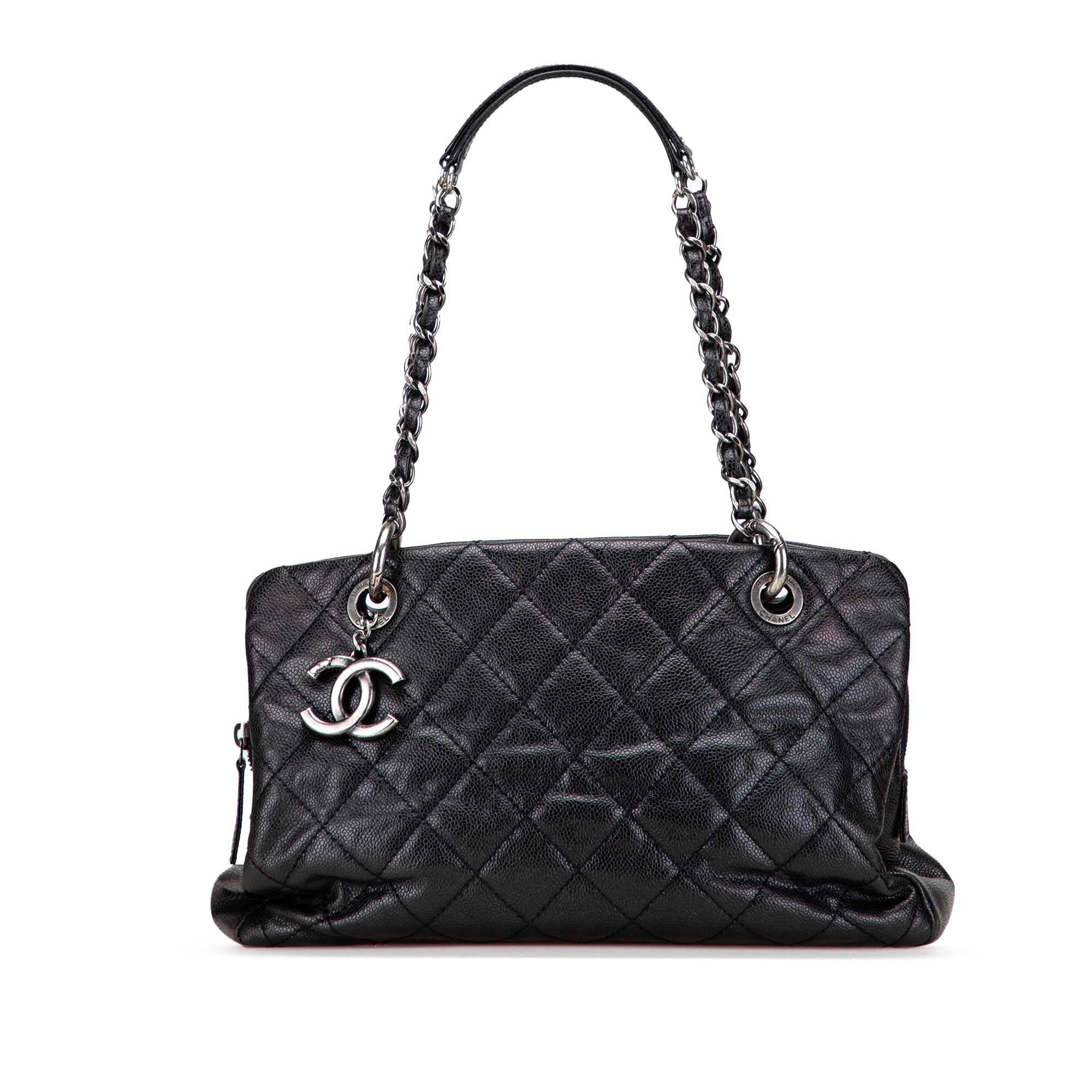 Quilted Iridescent Caviar Chic Shopping Tote