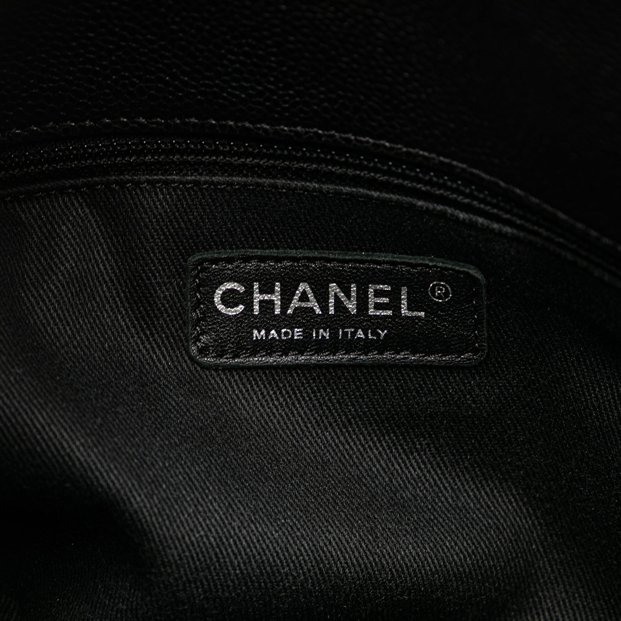 Quilted Iridescent Caviar Chic Shopping Tote
