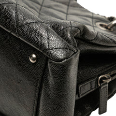 Quilted Iridescent Caviar Chic Shopping Tote