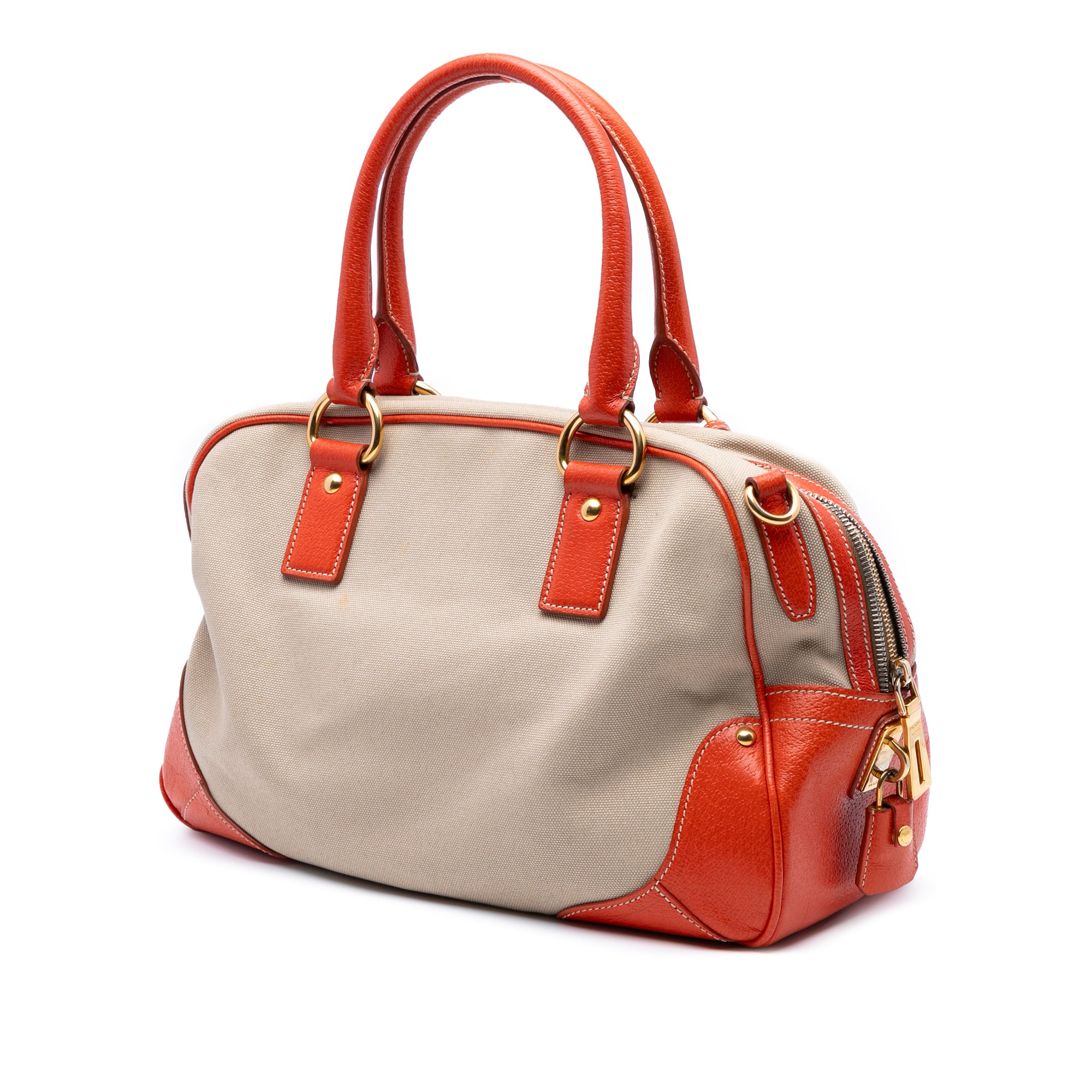 Cinghial Trimmed Canvas Canapa Satchel
