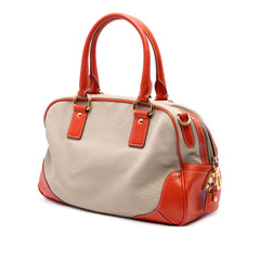 Cinghial Trimmed Canvas Canapa Satchel
