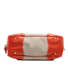 Cinghial Trimmed Canvas Canapa Satchel