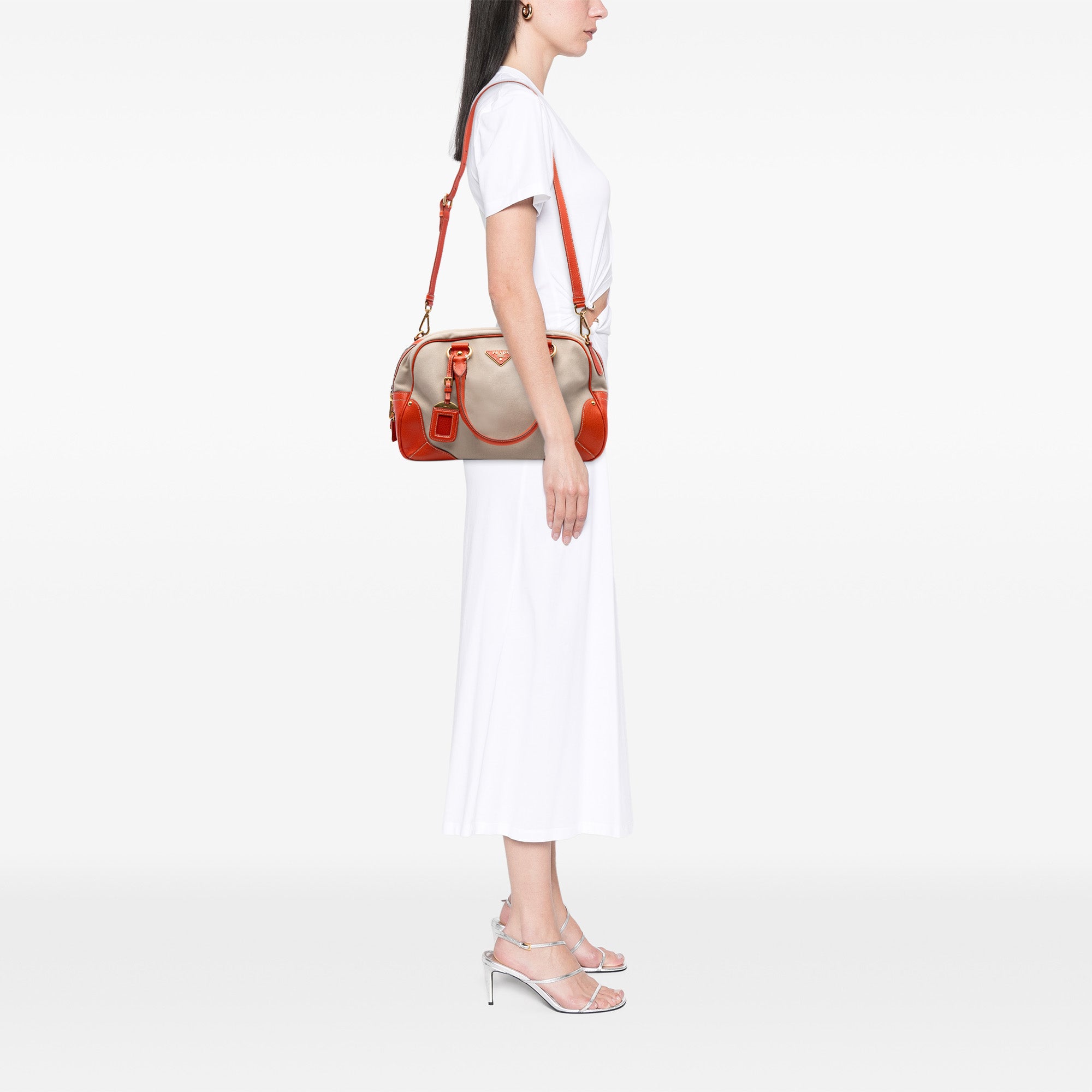 Cinghial Trimmed Canvas Canapa Satchel