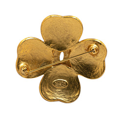 Gold Plated CC Clover Brooch