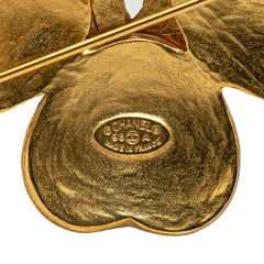 Gold Plated CC Clover Brooch