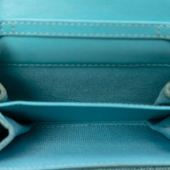 Quilted Denim 19 Card Holder with Chain