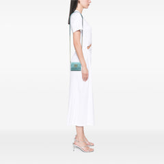 Quilted Denim 19 Card Holder with Chain