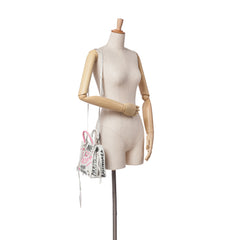 Mini Lambskin Graffiti Papier A4 Zip Around Satchel