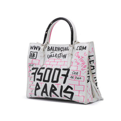 Mini Lambskin Graffiti Papier A4 Zip Around Satchel