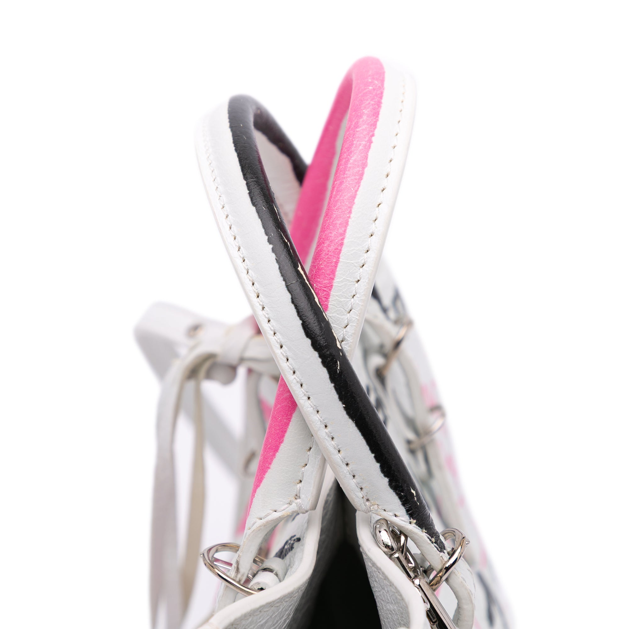 Mini Lambskin Graffiti Papier A4 Zip Around Satchel
