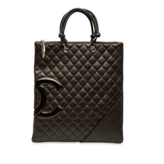 Quilted Lambskin Cambon Ligne Flat Tote