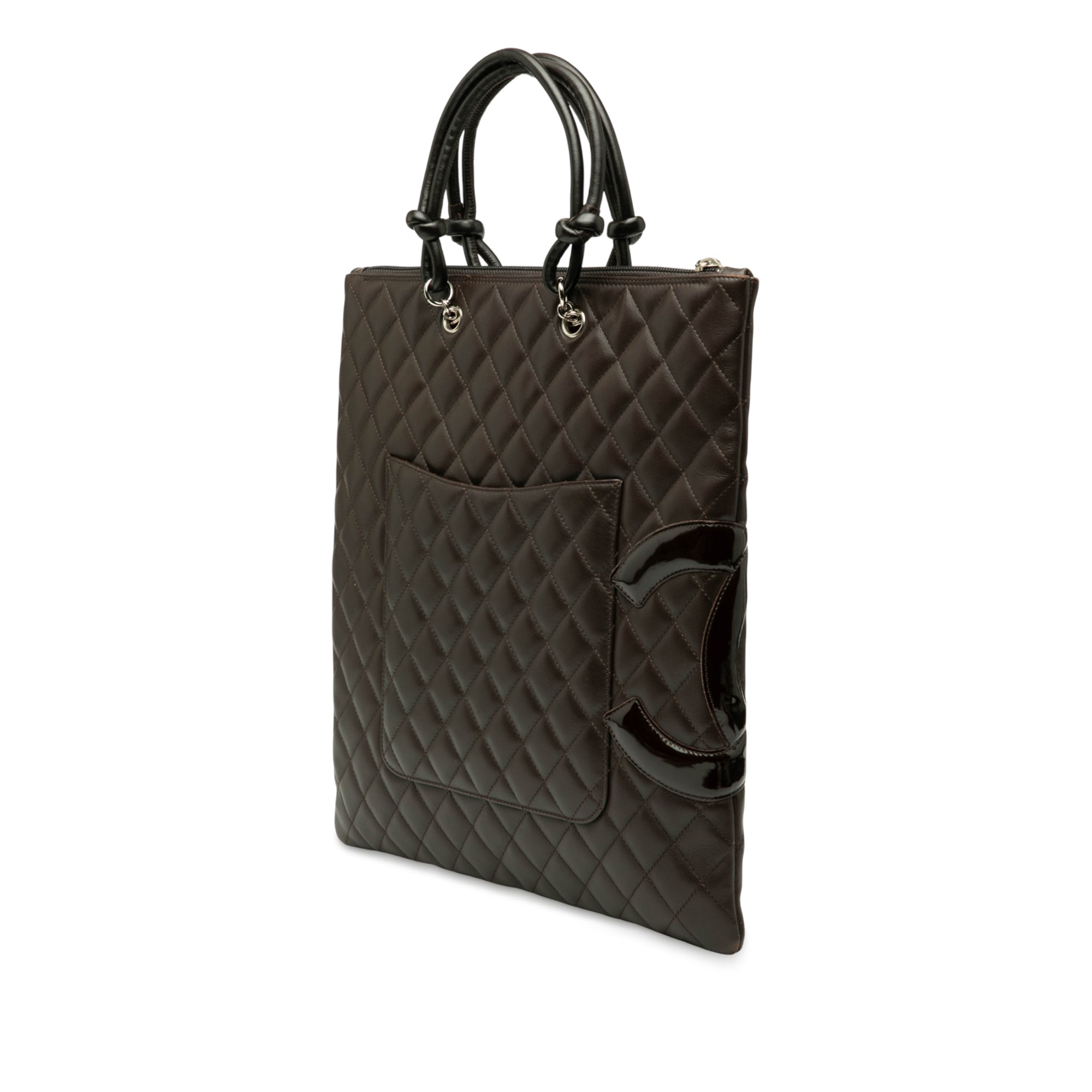 Quilted Lambskin Cambon Ligne Flat Tote