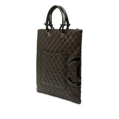 Quilted Lambskin Cambon Ligne Flat Tote