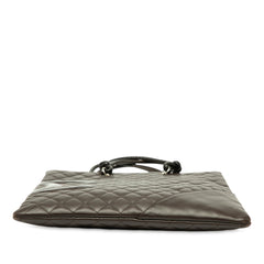 Quilted Lambskin Cambon Ligne Flat Tote