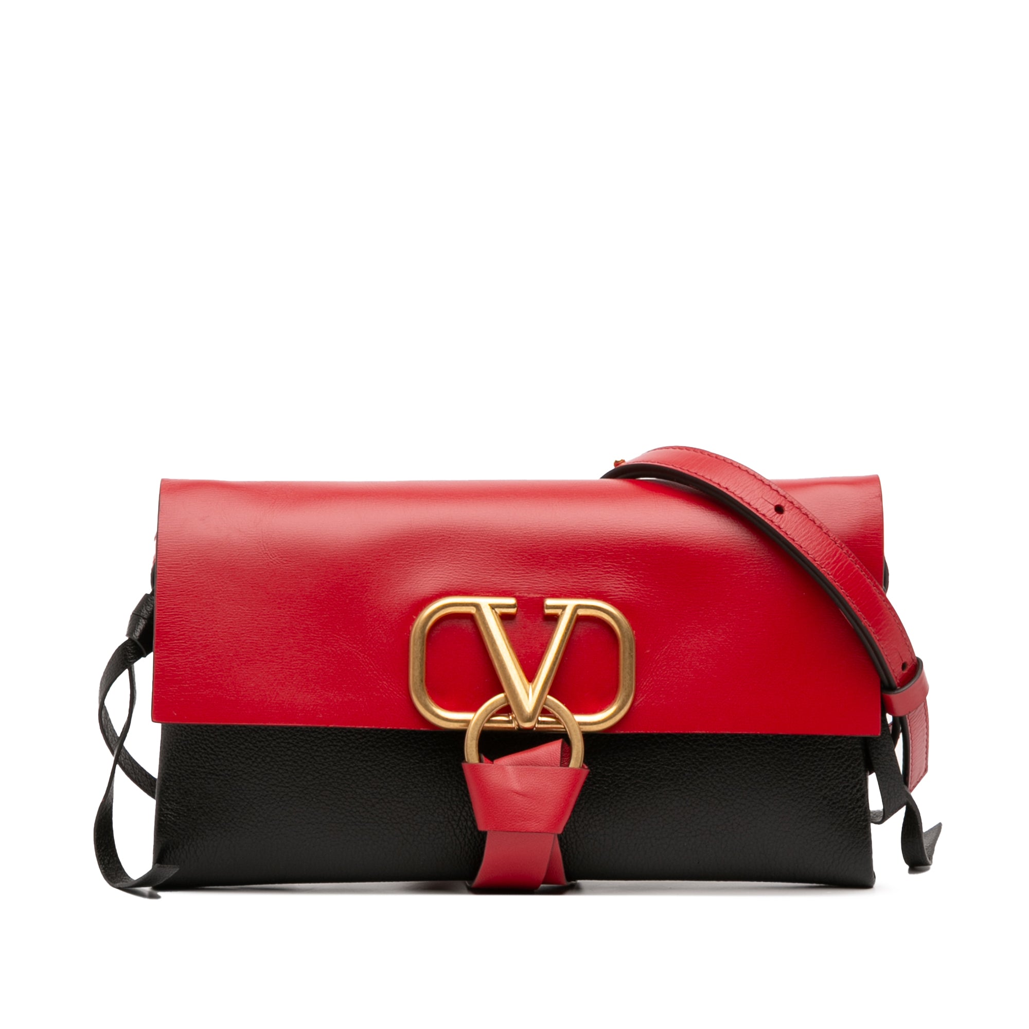 Leather VRing Crossbody