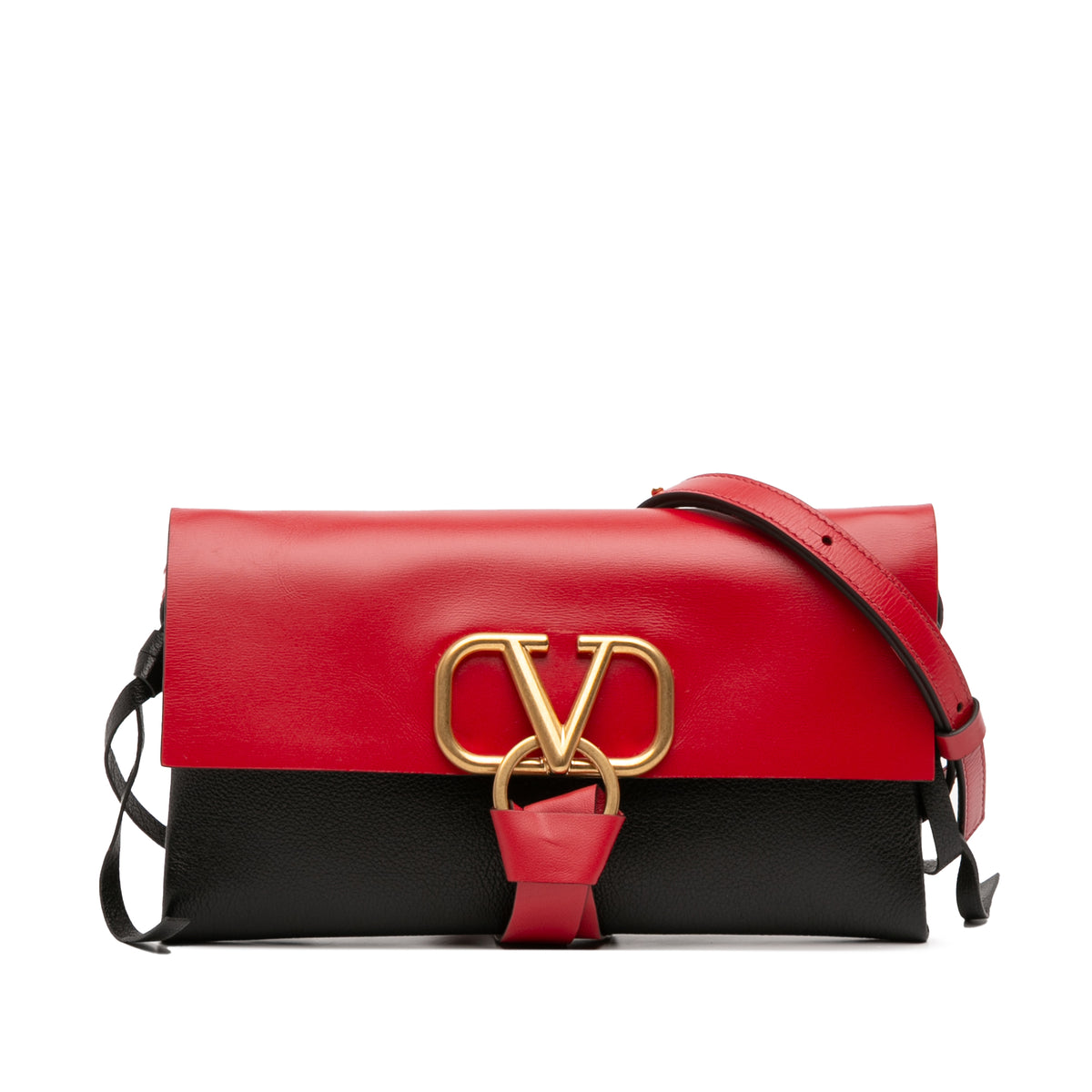 Leather VRing Crossbody